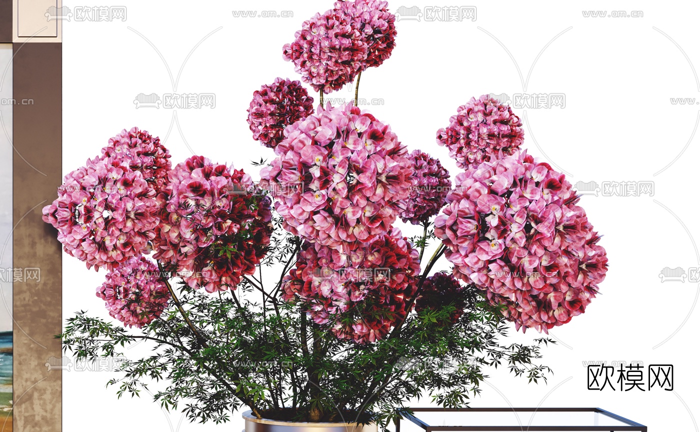 北欧花瓶花艺书籍摆件3d模型下载（渲染图2）