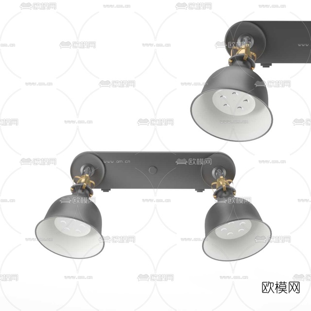 现代金属射灯免费3d模型下载