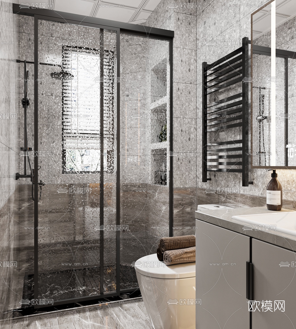 现代卫生间浴室3d模型