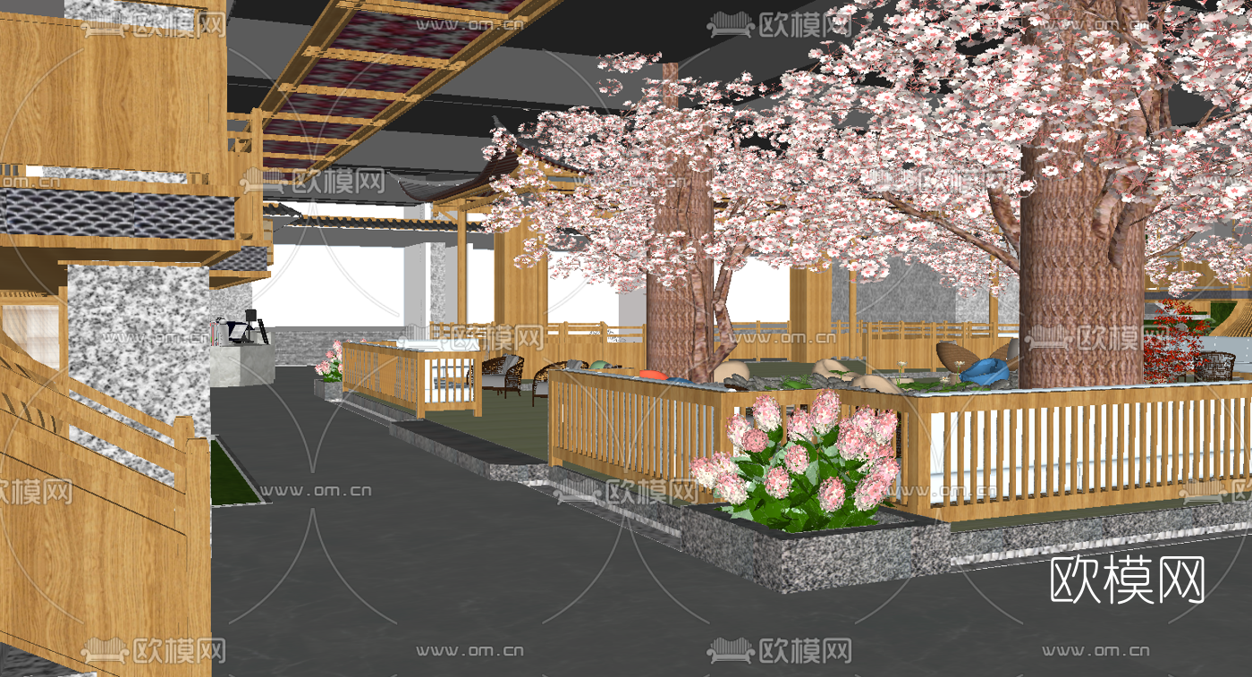 日式汗蒸浴场su模型下载（渲染图5）