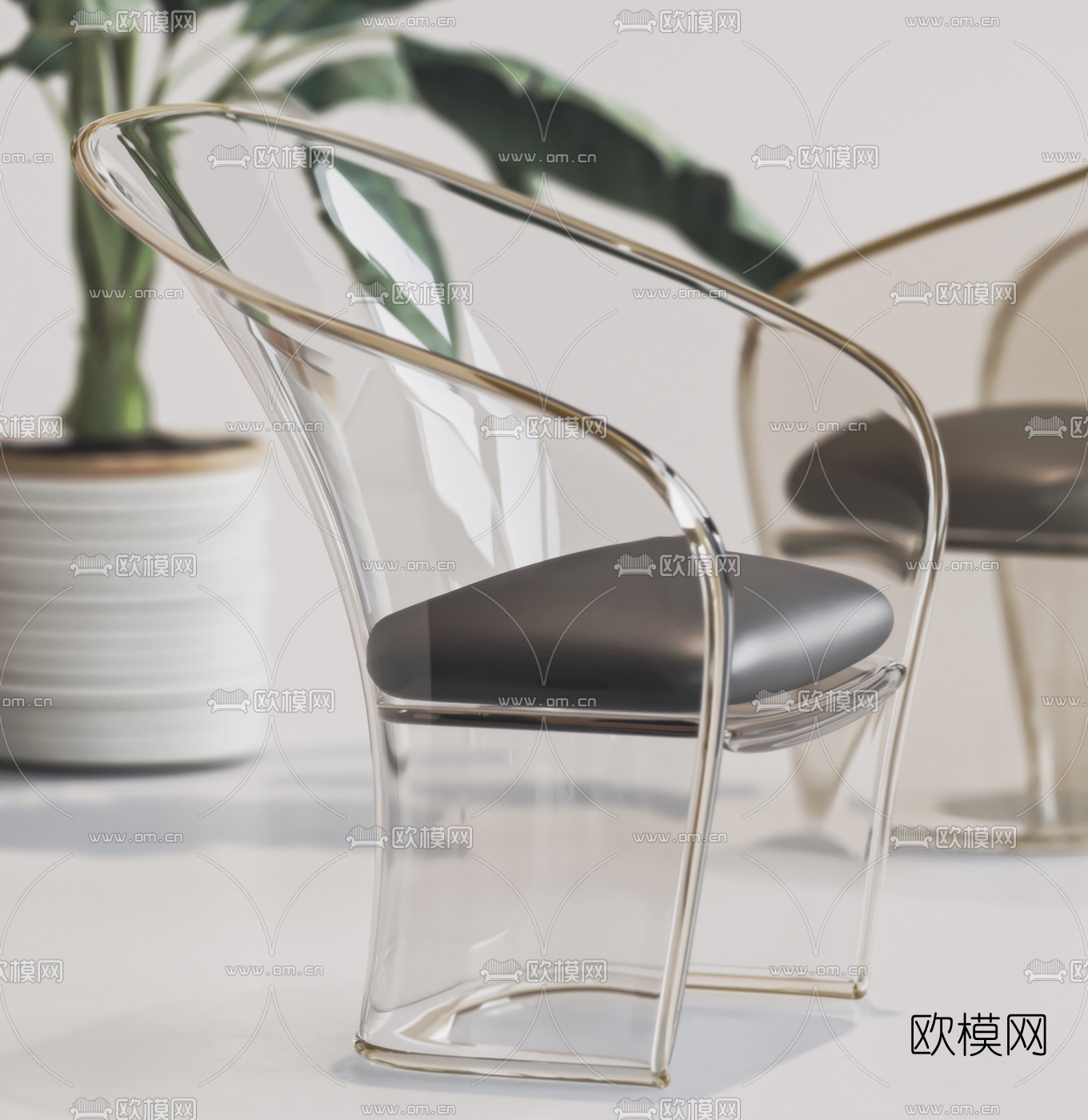 现代亚克力休闲椅3d模型