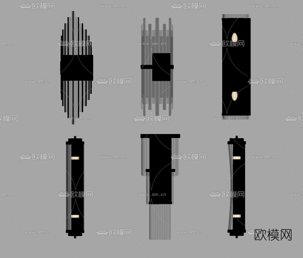 现代水晶壁灯su模型下载（渲染图2）
