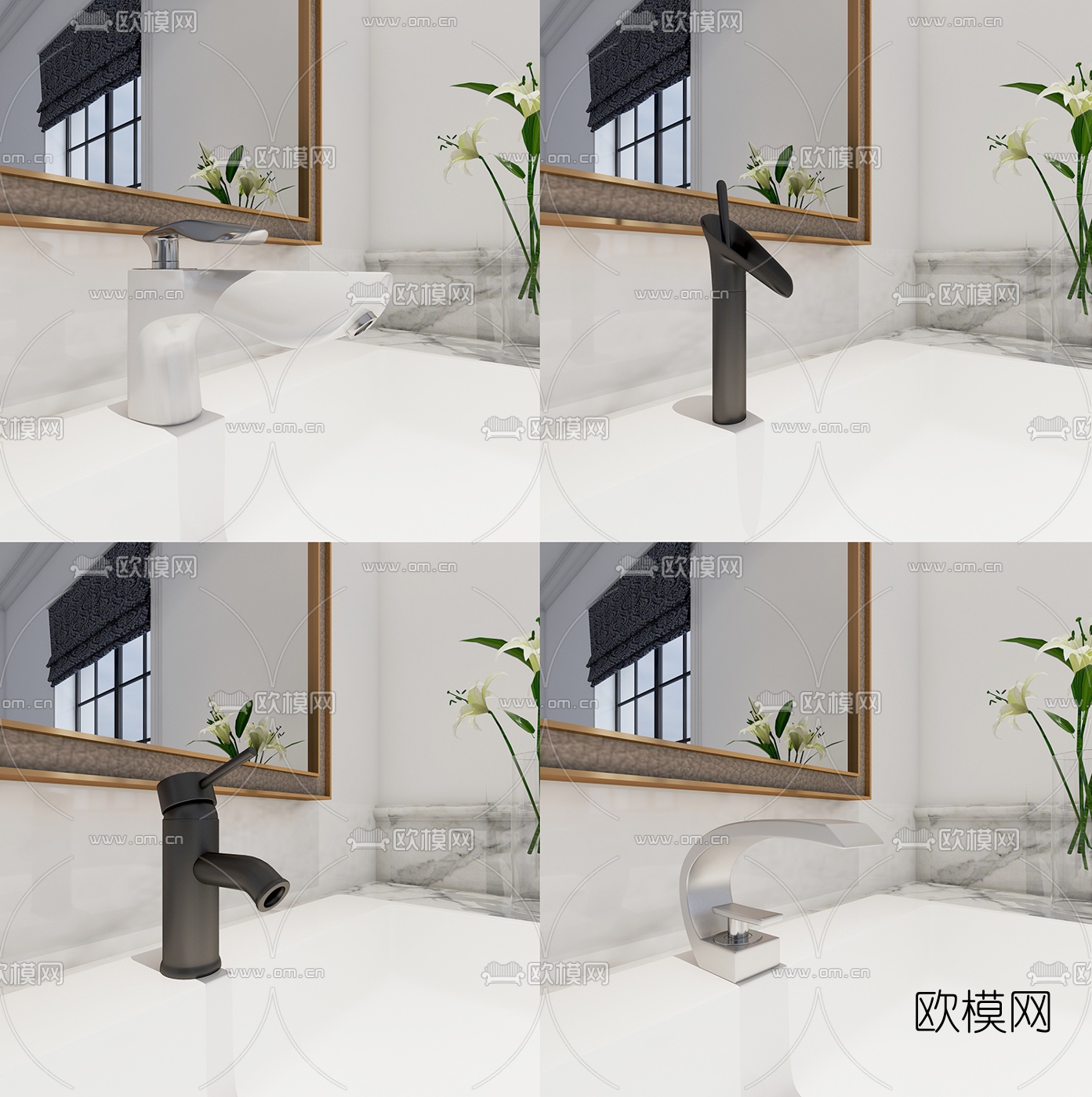 现代水龙头免费3d模型下载（渲染图1）