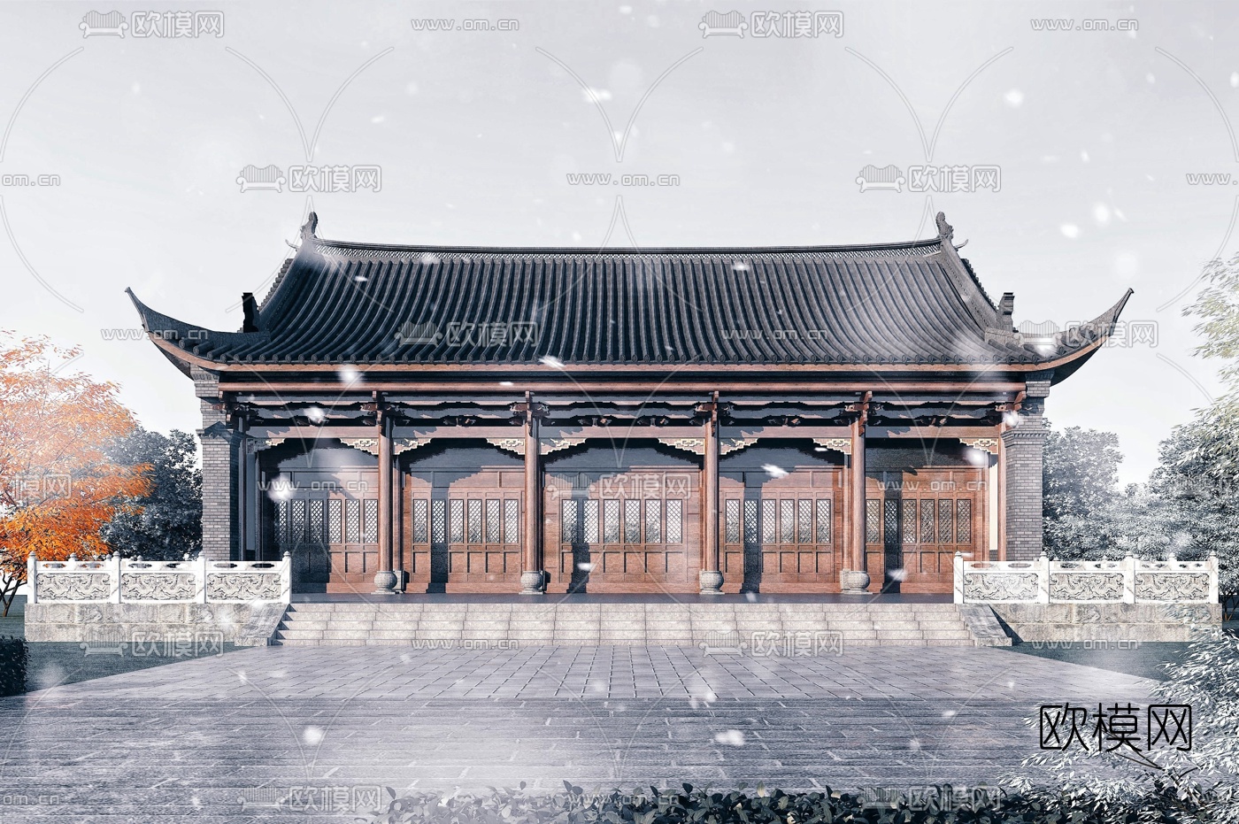 中式古建宫殿3d模型下载