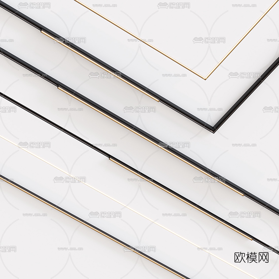 现代轨道射灯3d模型