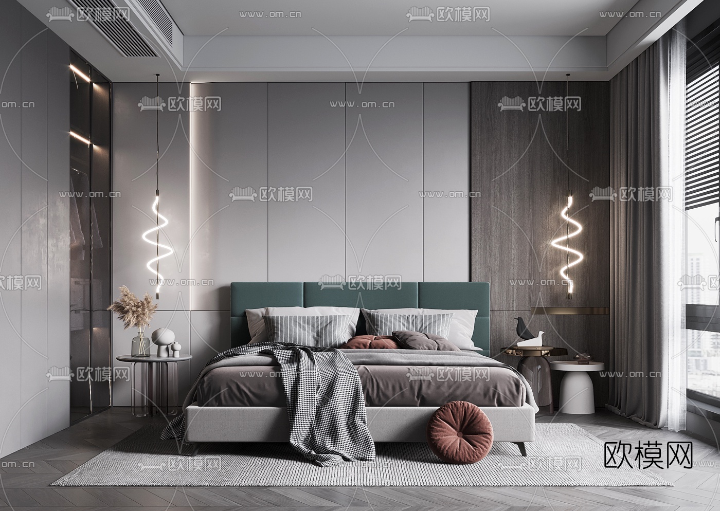 现代卧室3d模型