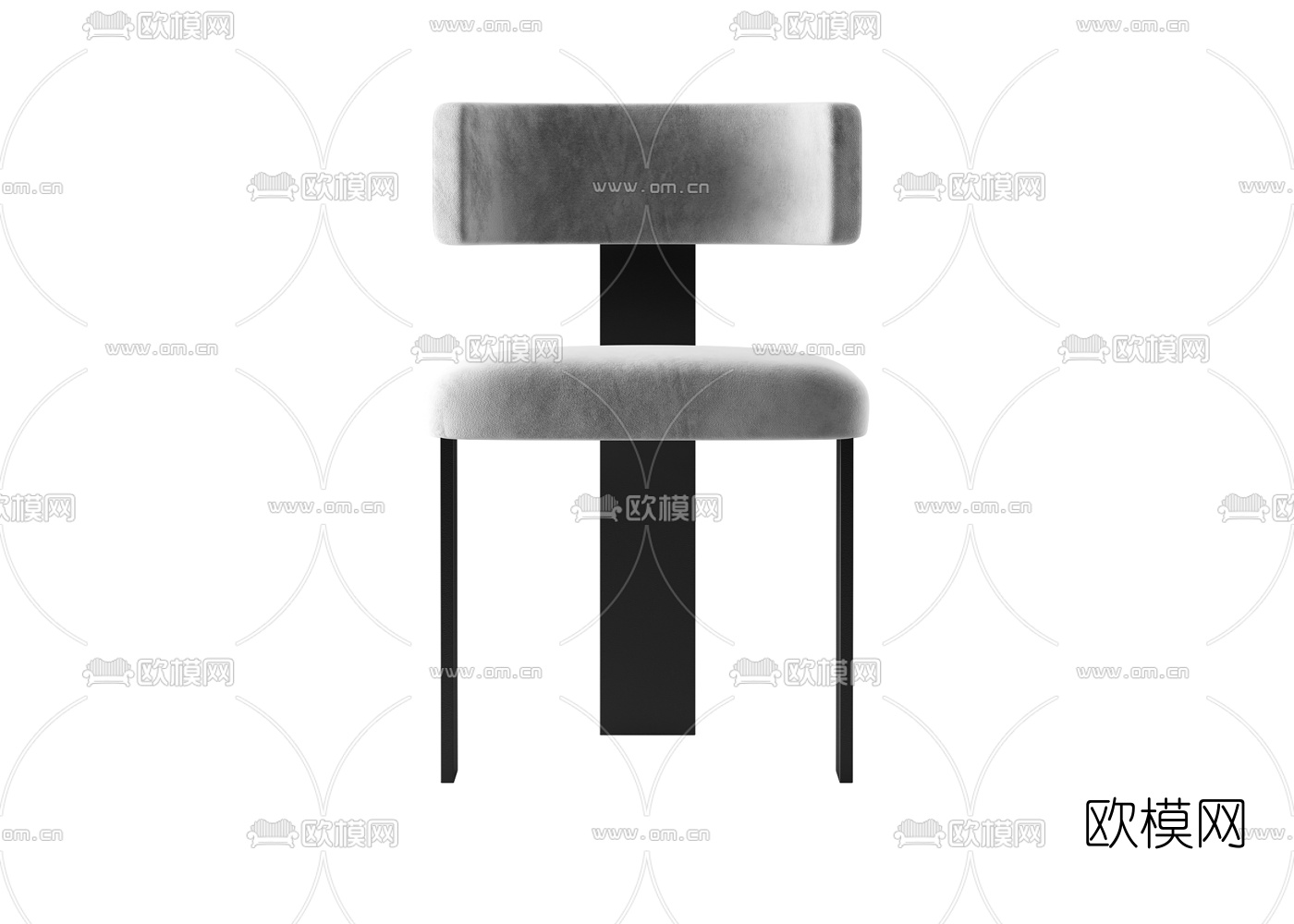 现代布艺单椅su模型下载（渲染图1）