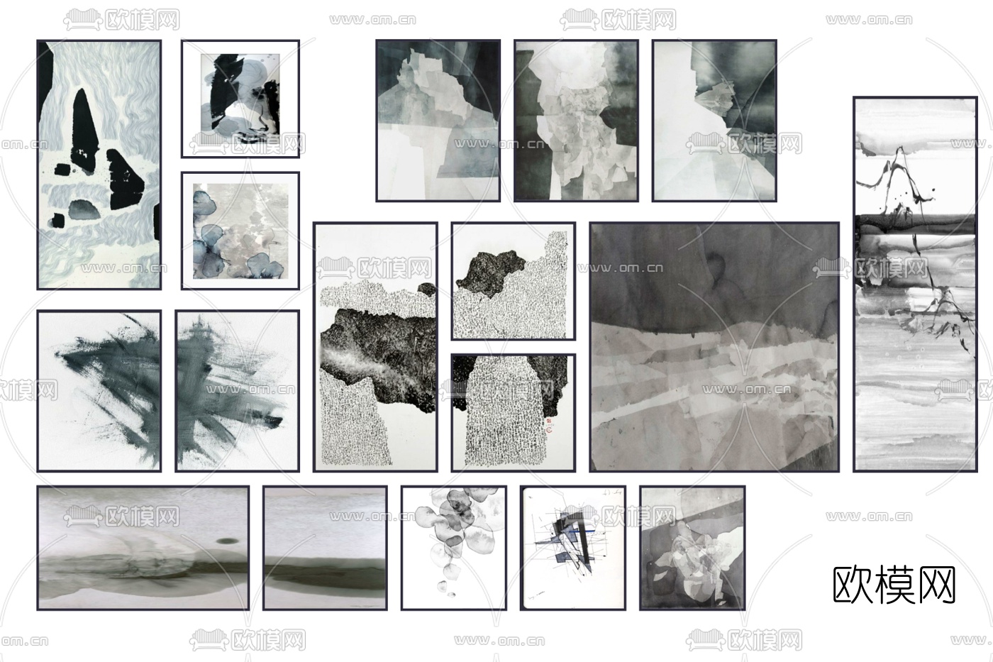 现代装饰画su模型下载