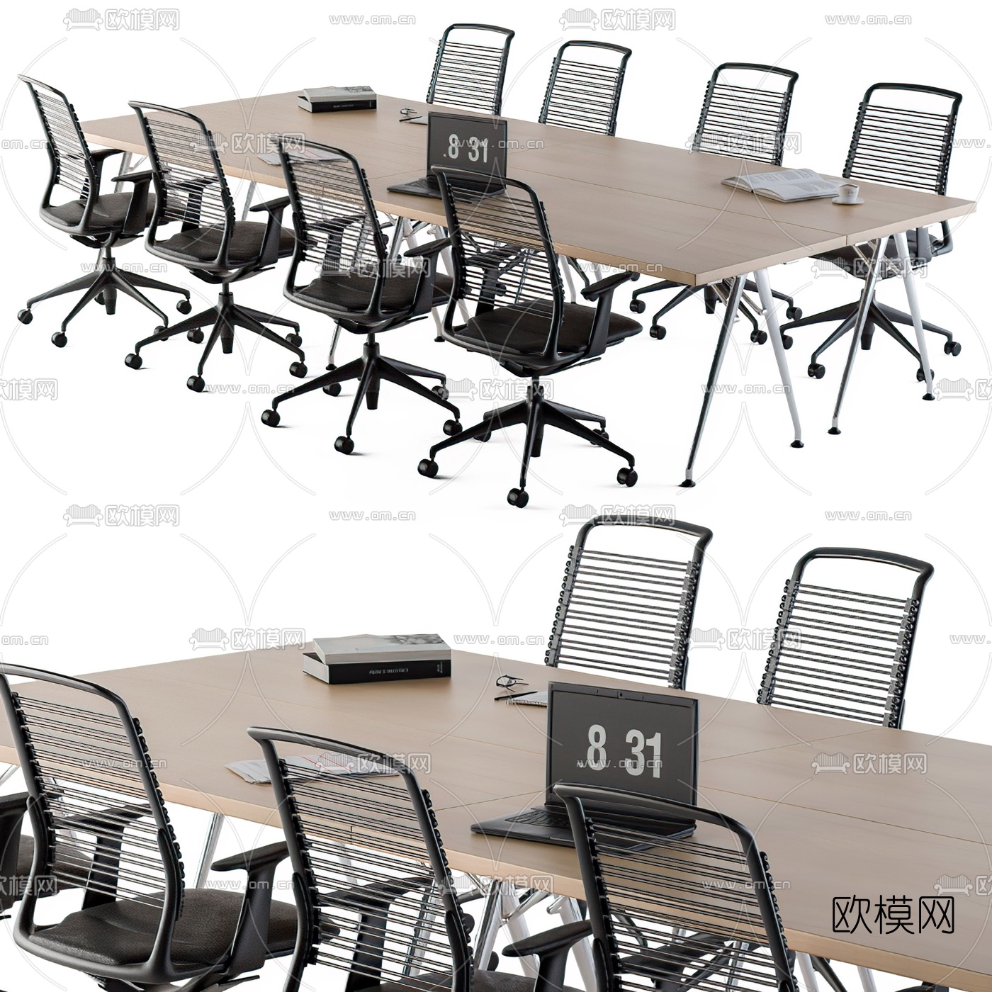 现代会议桌椅3d模型