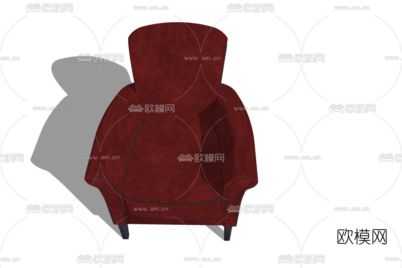 现代布艺单人沙发免费su模型下载