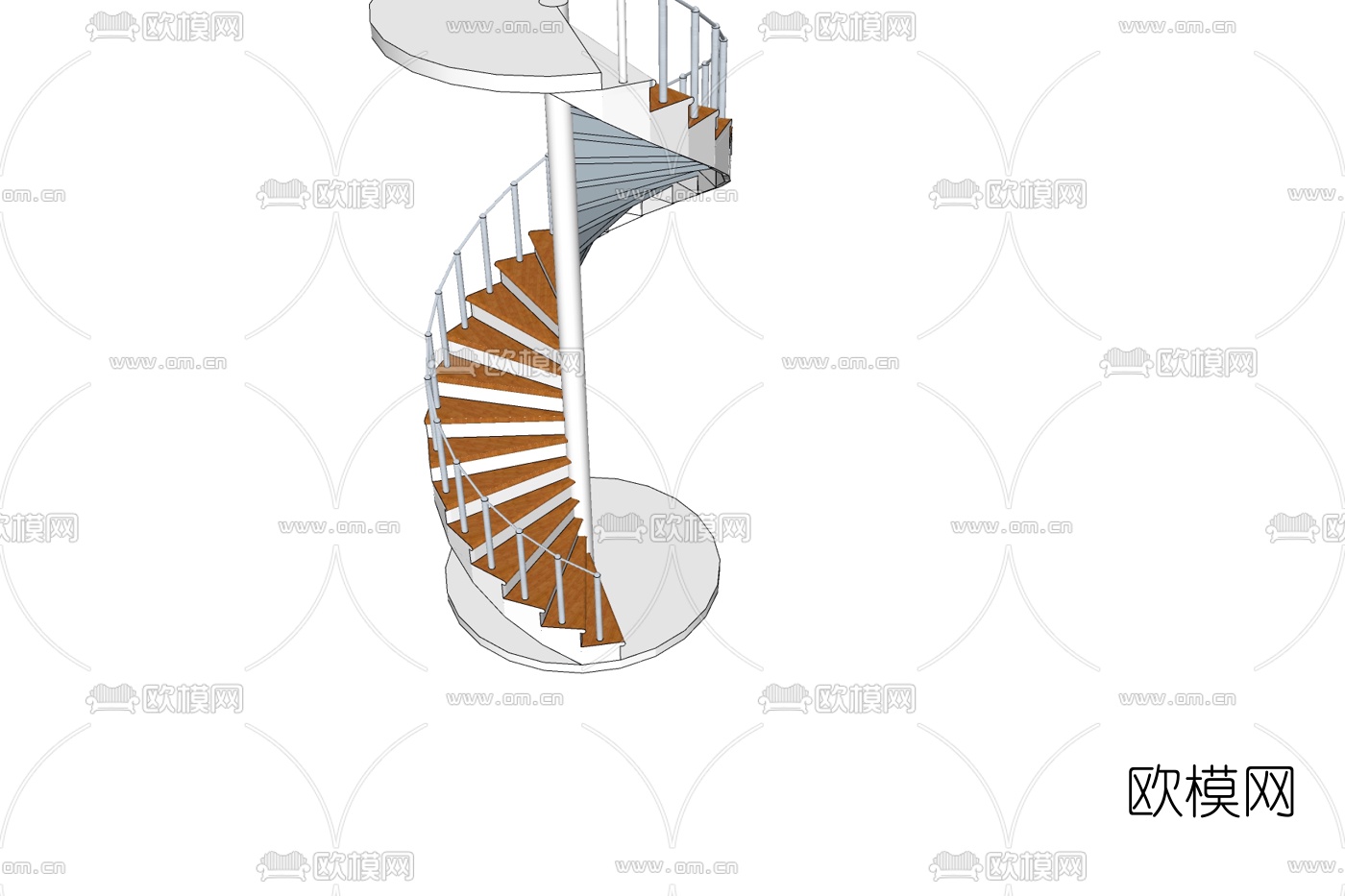 现代旋转楼梯免费su模型下载