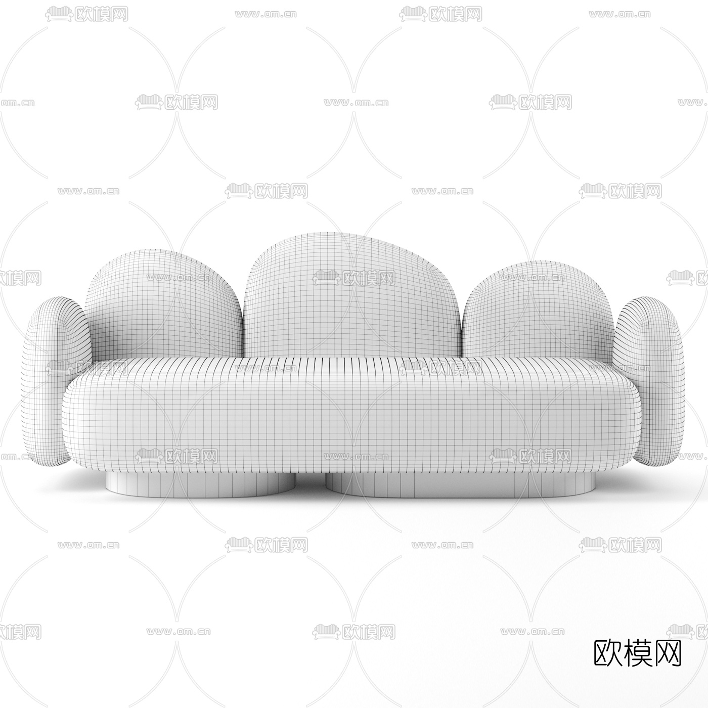 B&B Italia 现代布艺多人沙发3d模型下载（渲染图2）