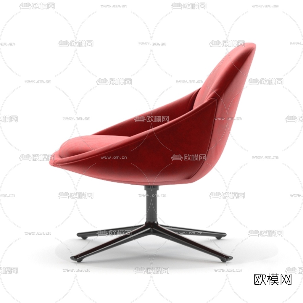 现代绒布休闲椅3d模型下载（渲染图3）