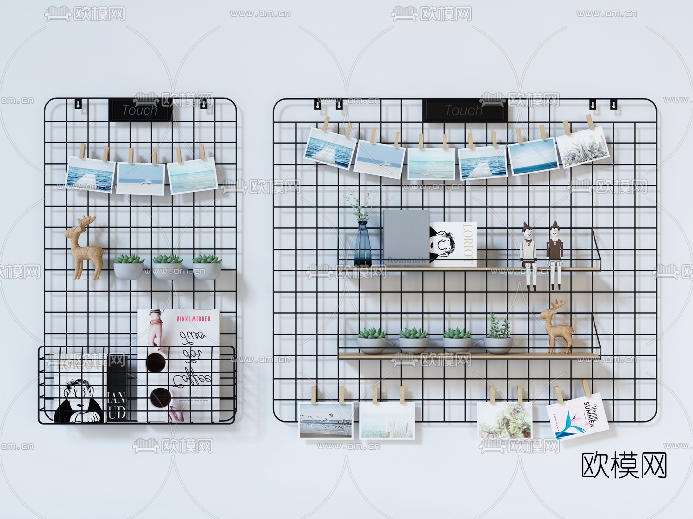 现代金属壁架摆件3d模型