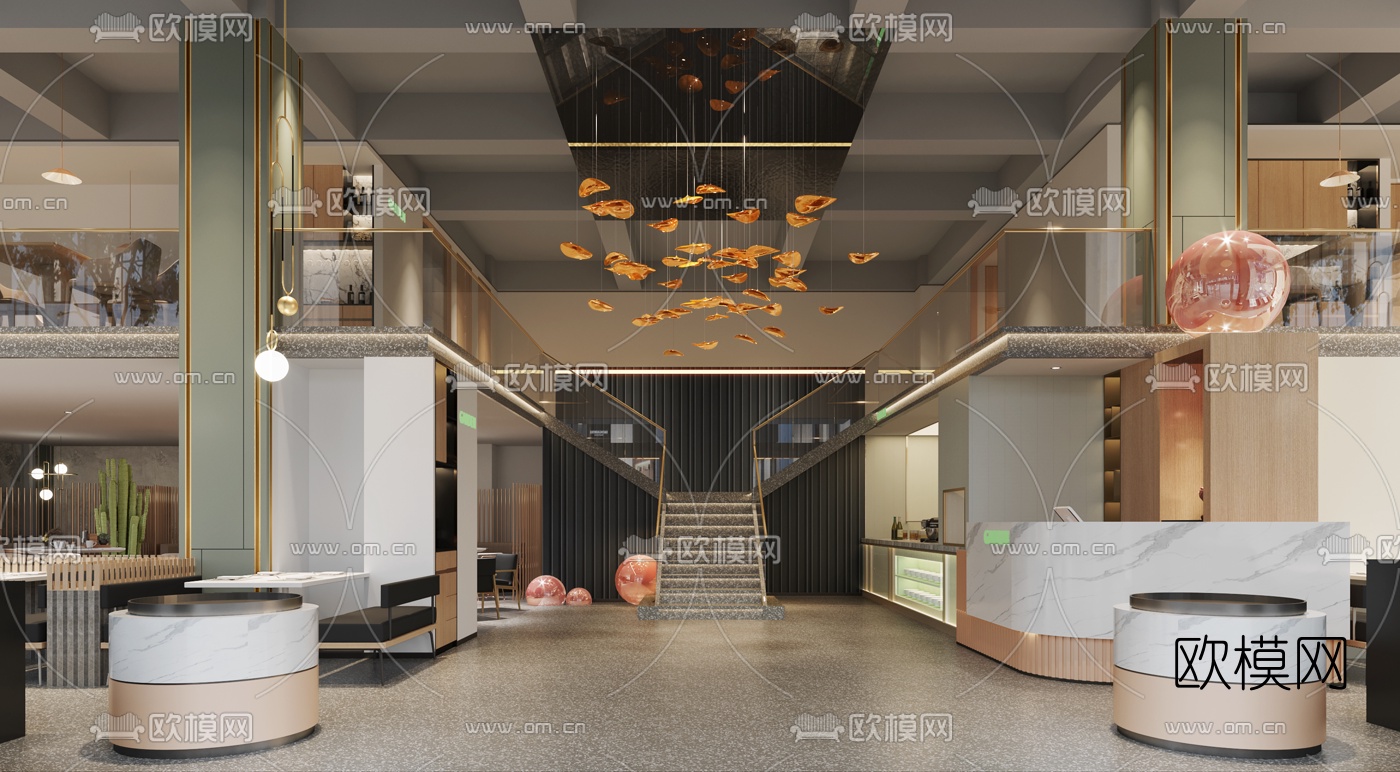 现代时尚茶餐厅3d模型