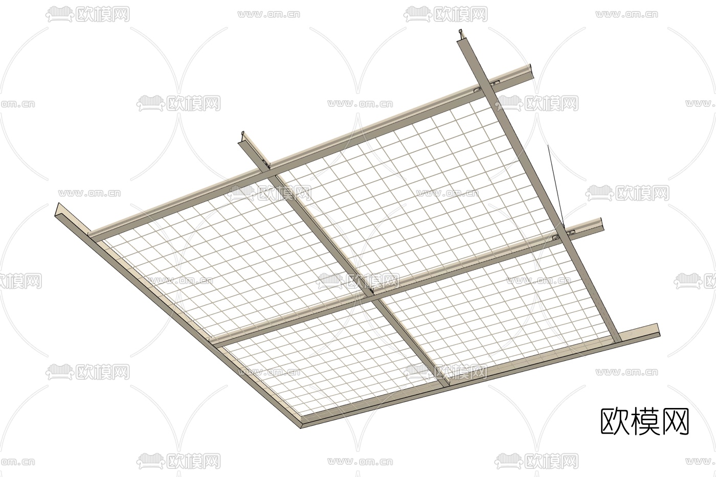 现代天花吊顶免费su模型下载