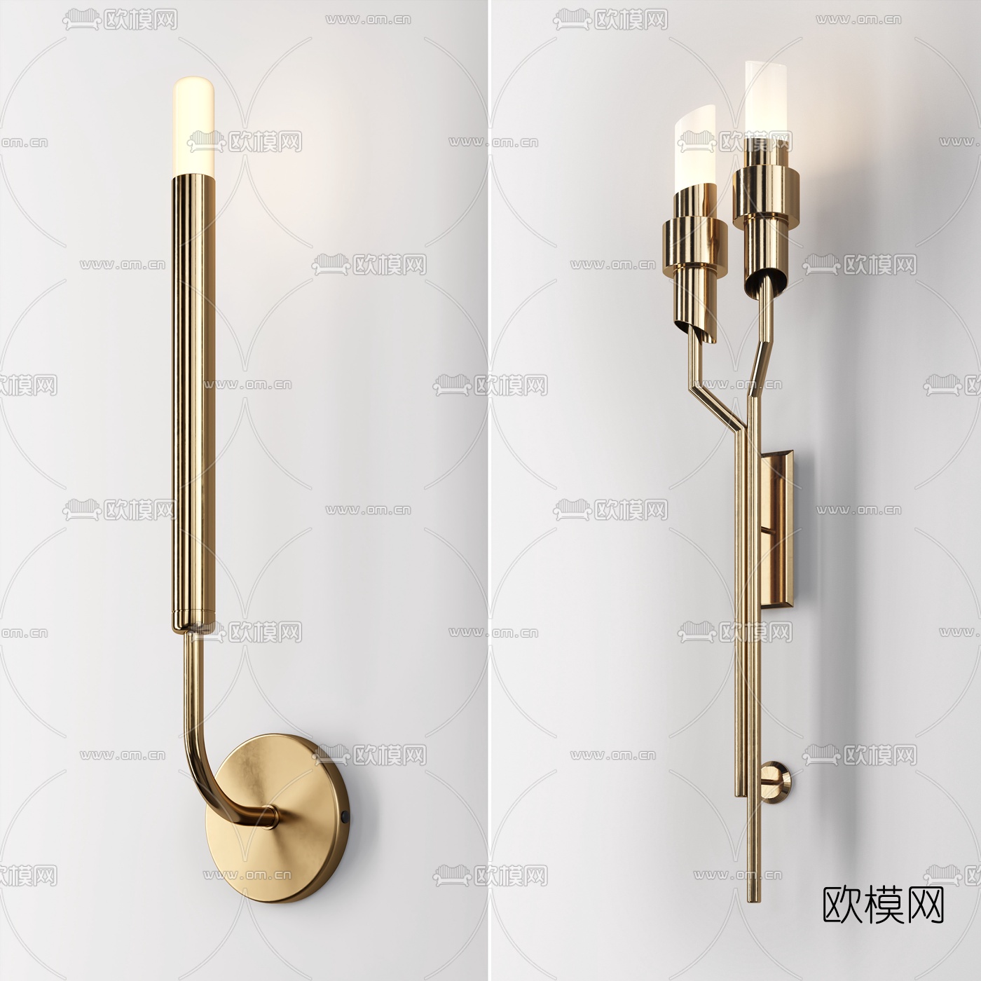 现代金属壁灯3d模型下载（渲染图5）