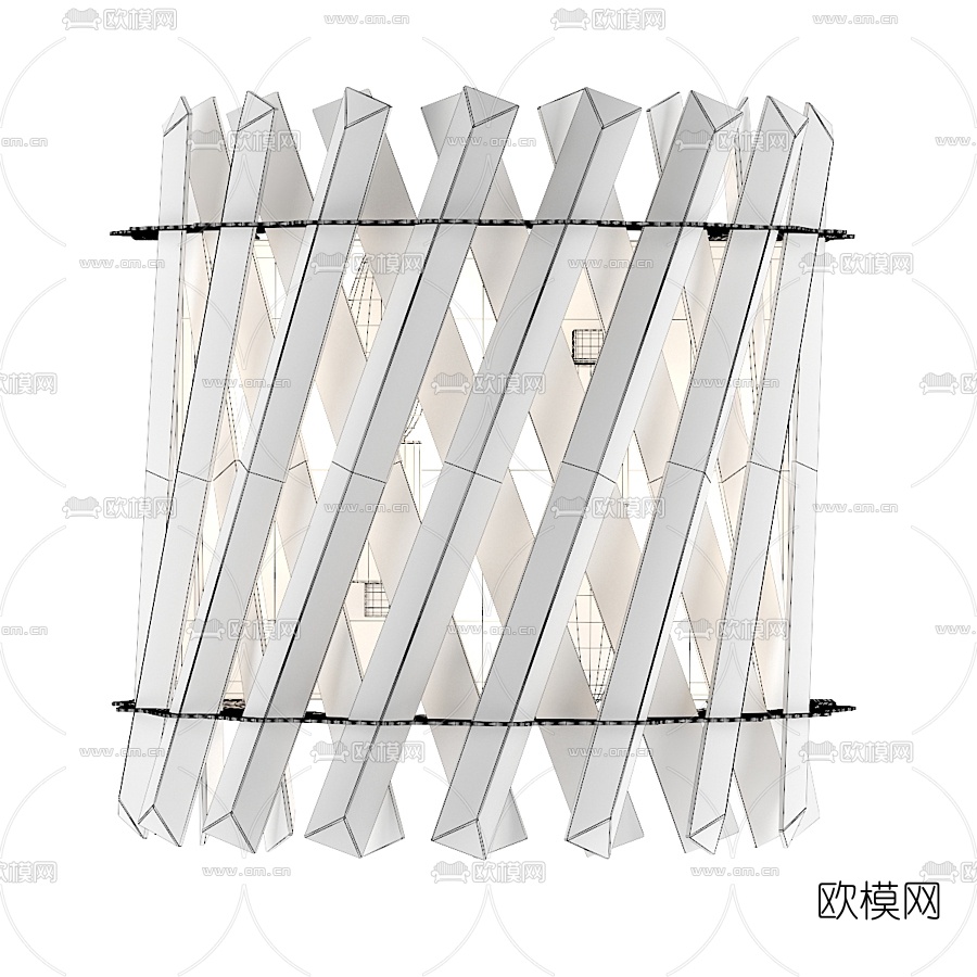 现代轻奢水晶壁灯3d模型下载（渲染图2）