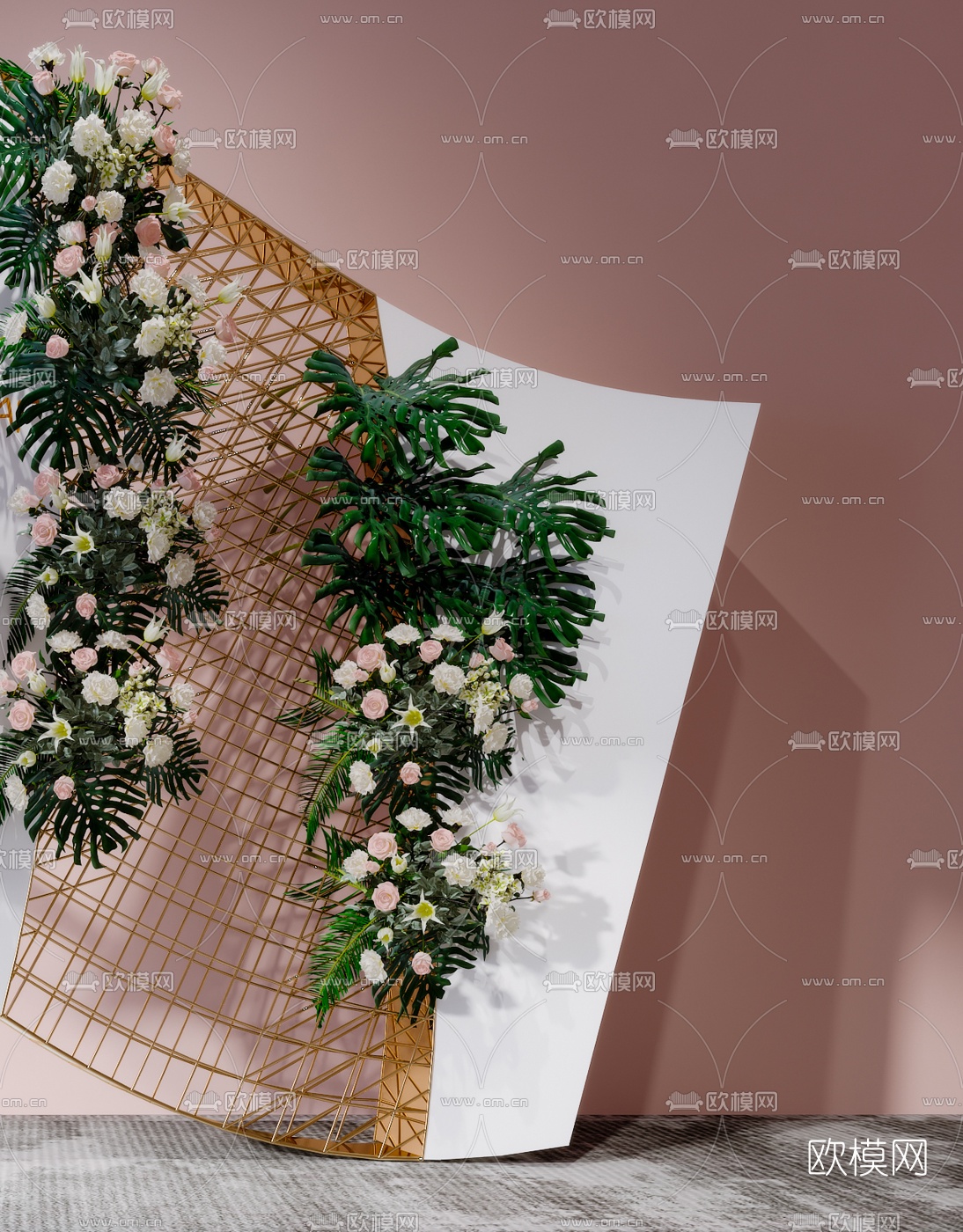 北欧婚庆气球花艺美陈3d模型