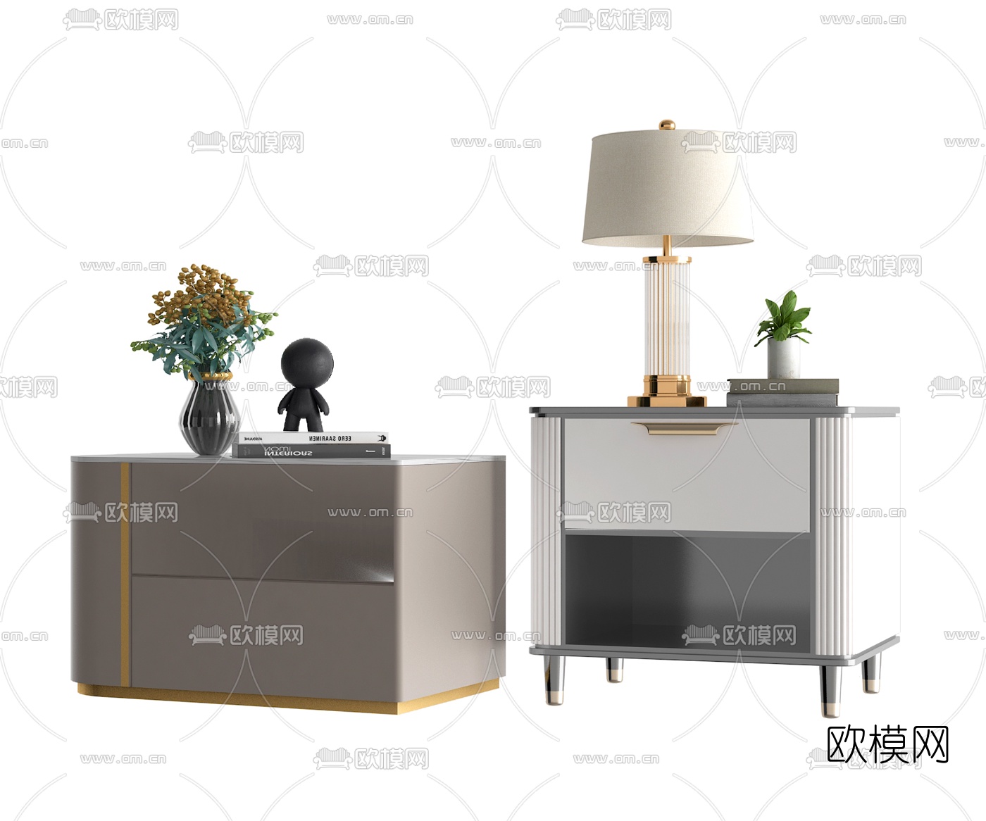 现代简约床头柜3d模型