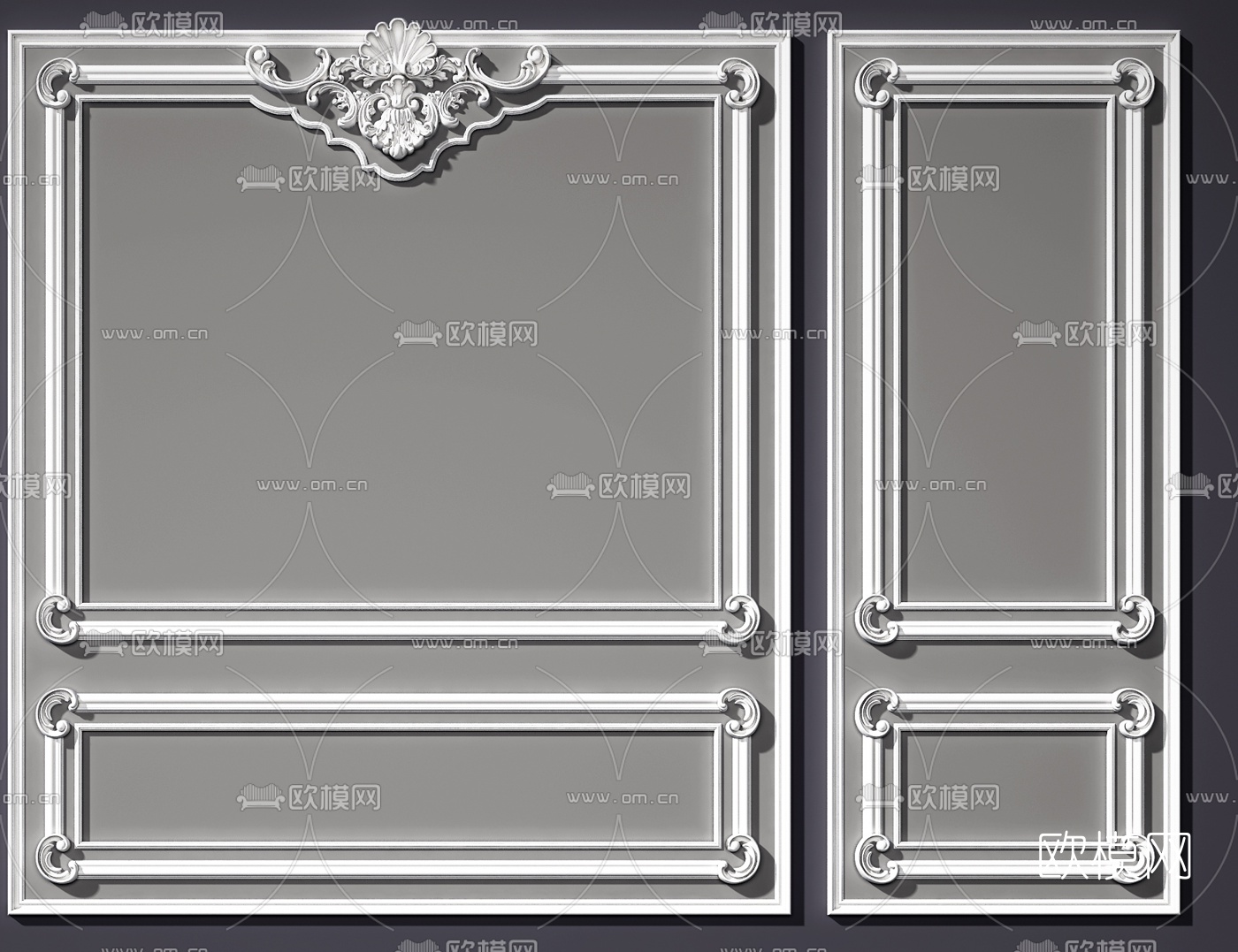 欧式石膏雕花线条3d模型