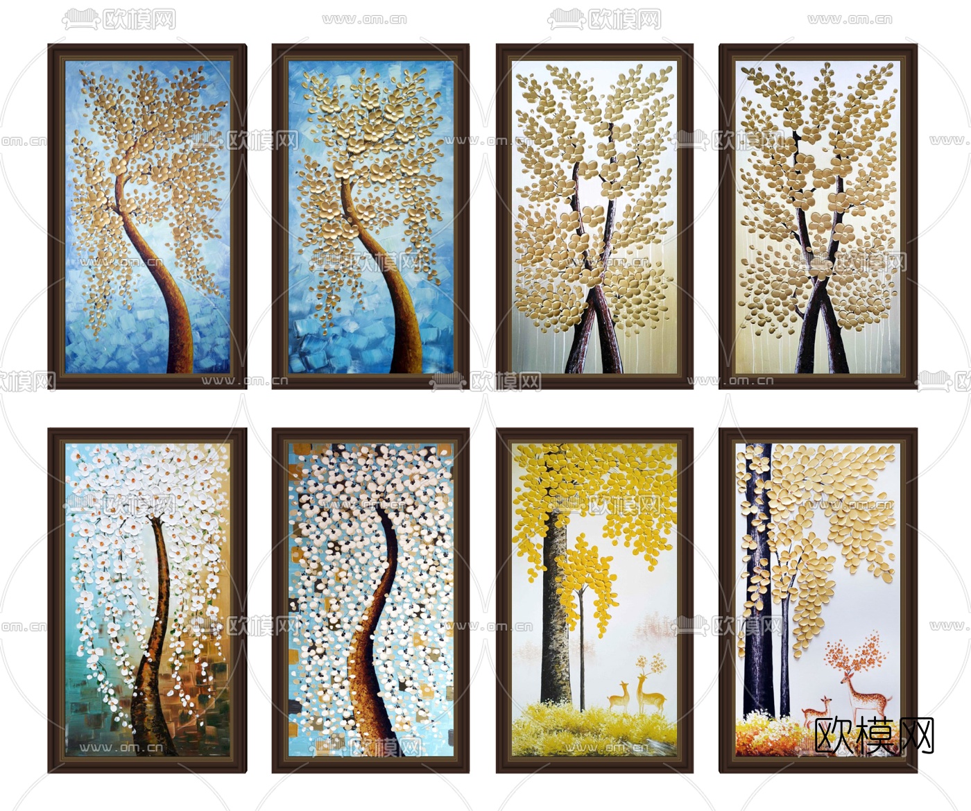 欧式植物装饰画su模型下载