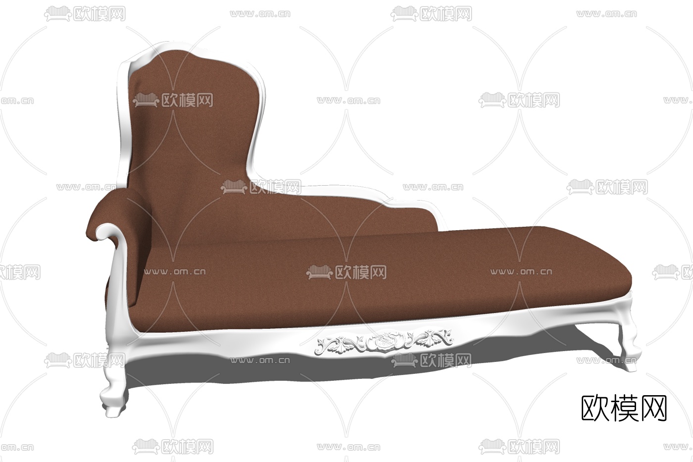 欧式布艺贵妃椅su模型下载