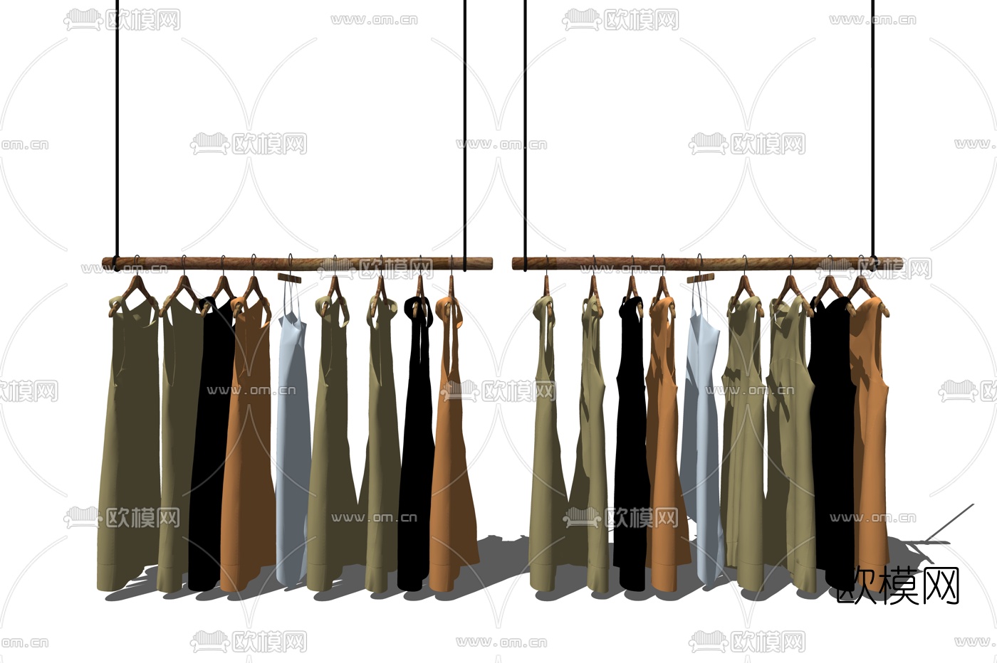 现代衣架服装店su模型