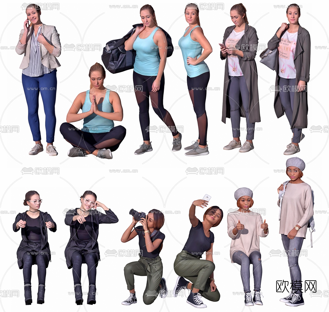欧式女性人物3d模型
