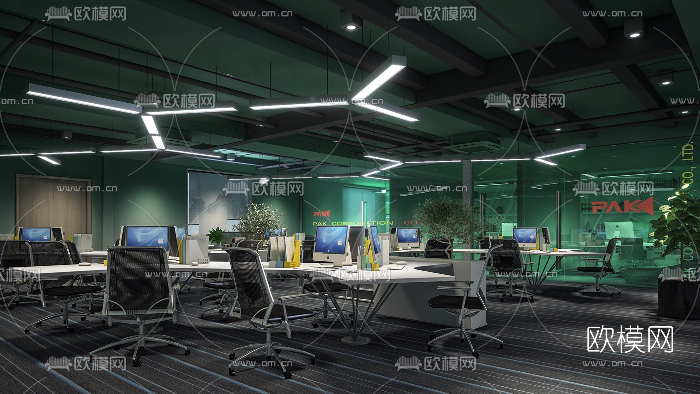 后现代复式办公室3d模型