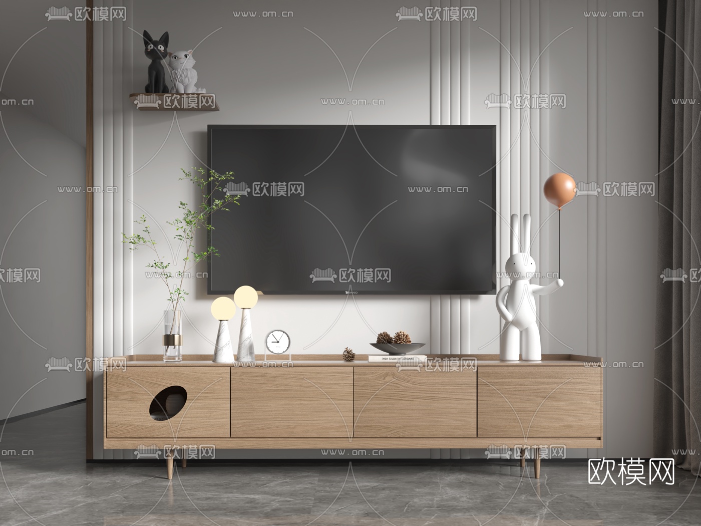 现代电视柜3d模型