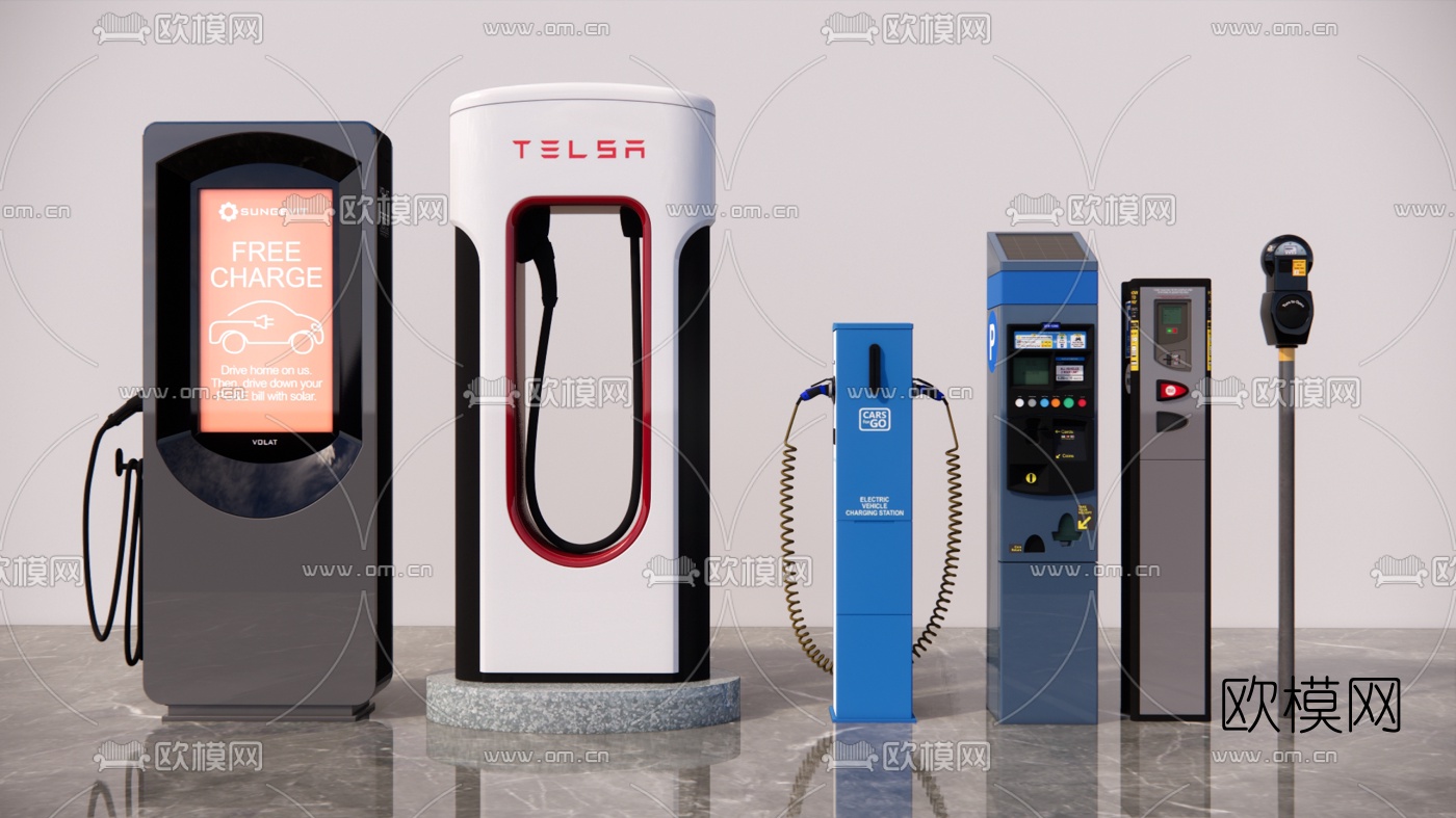 现代充电桩su模型下载（渲染图1）