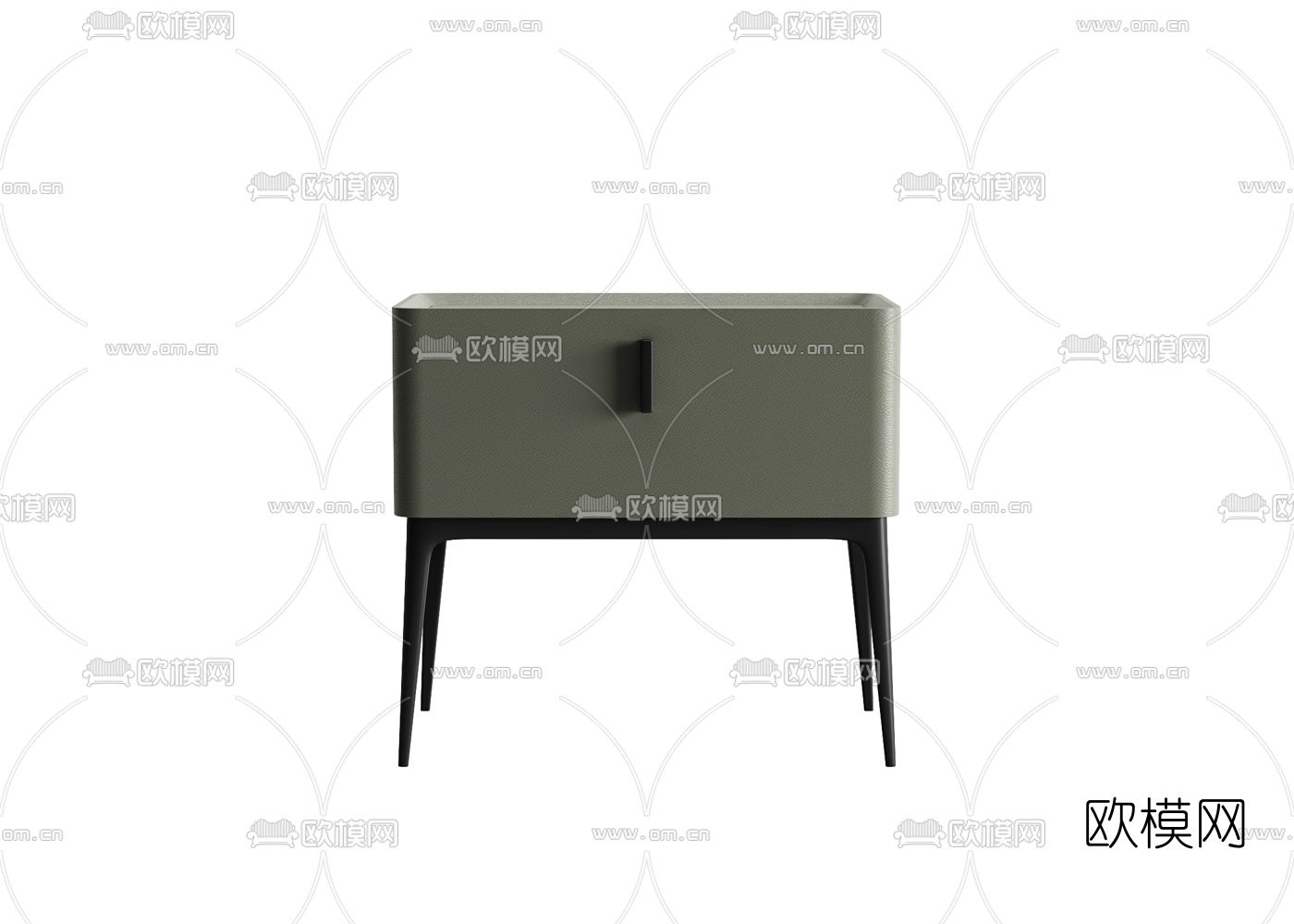 现代方形床头柜3d模型下载