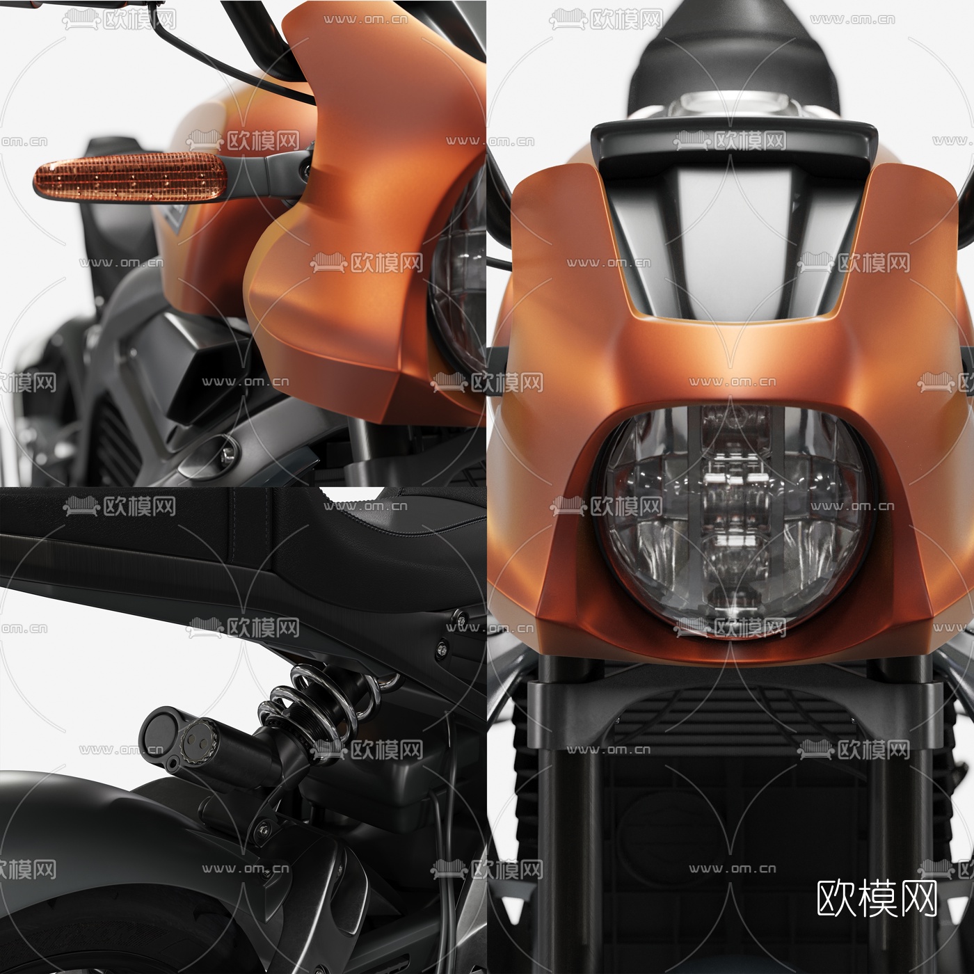 现代戴维森摩托车机车3d模型