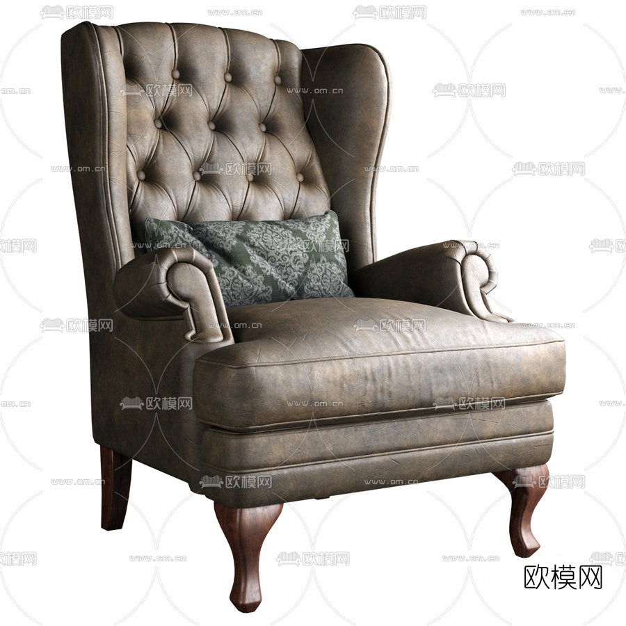 美式单人沙发3d模型