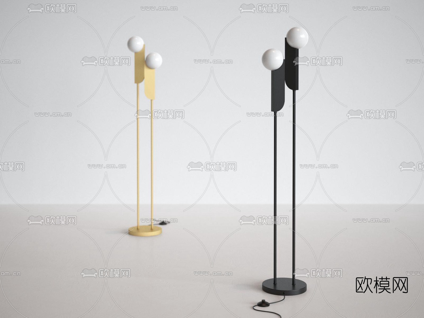 现代金属落地灯3d模型