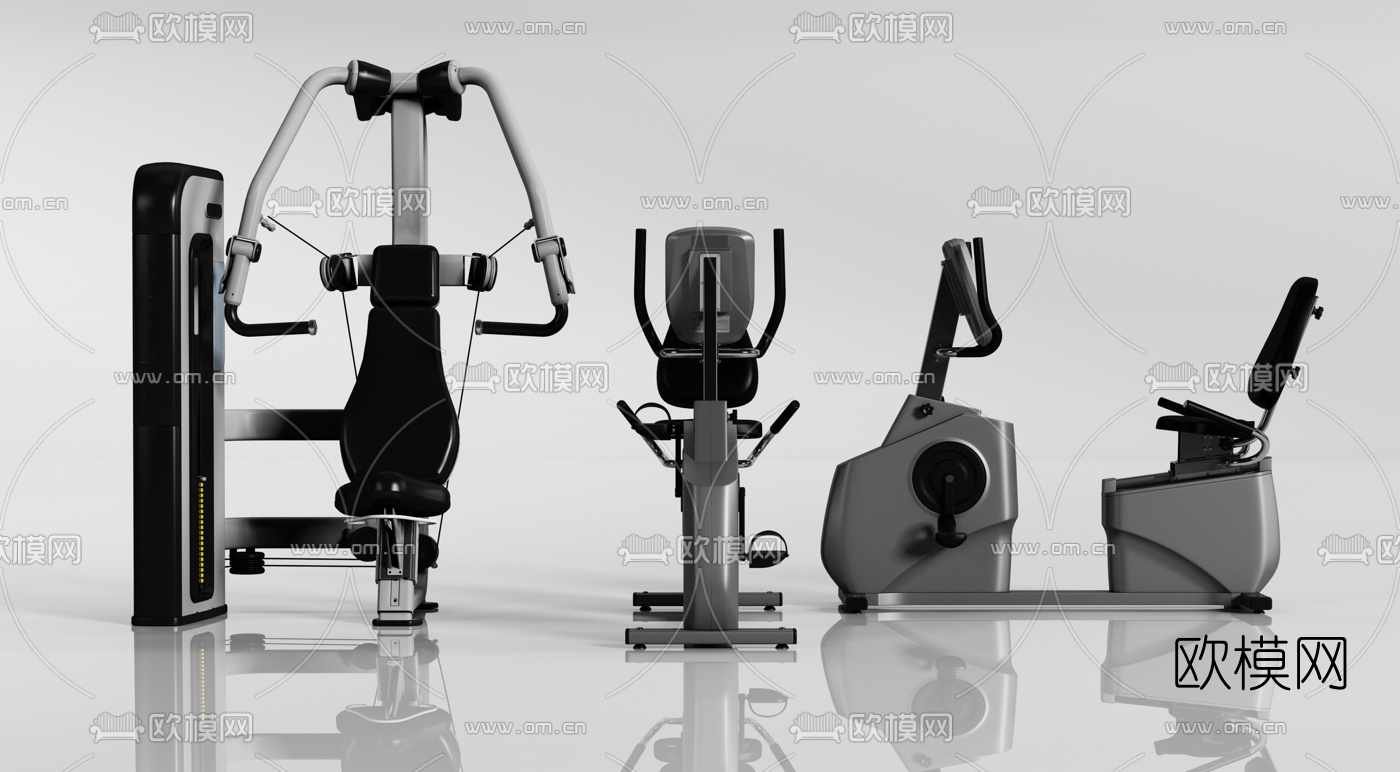 现代健身车健身器材3d模型下载