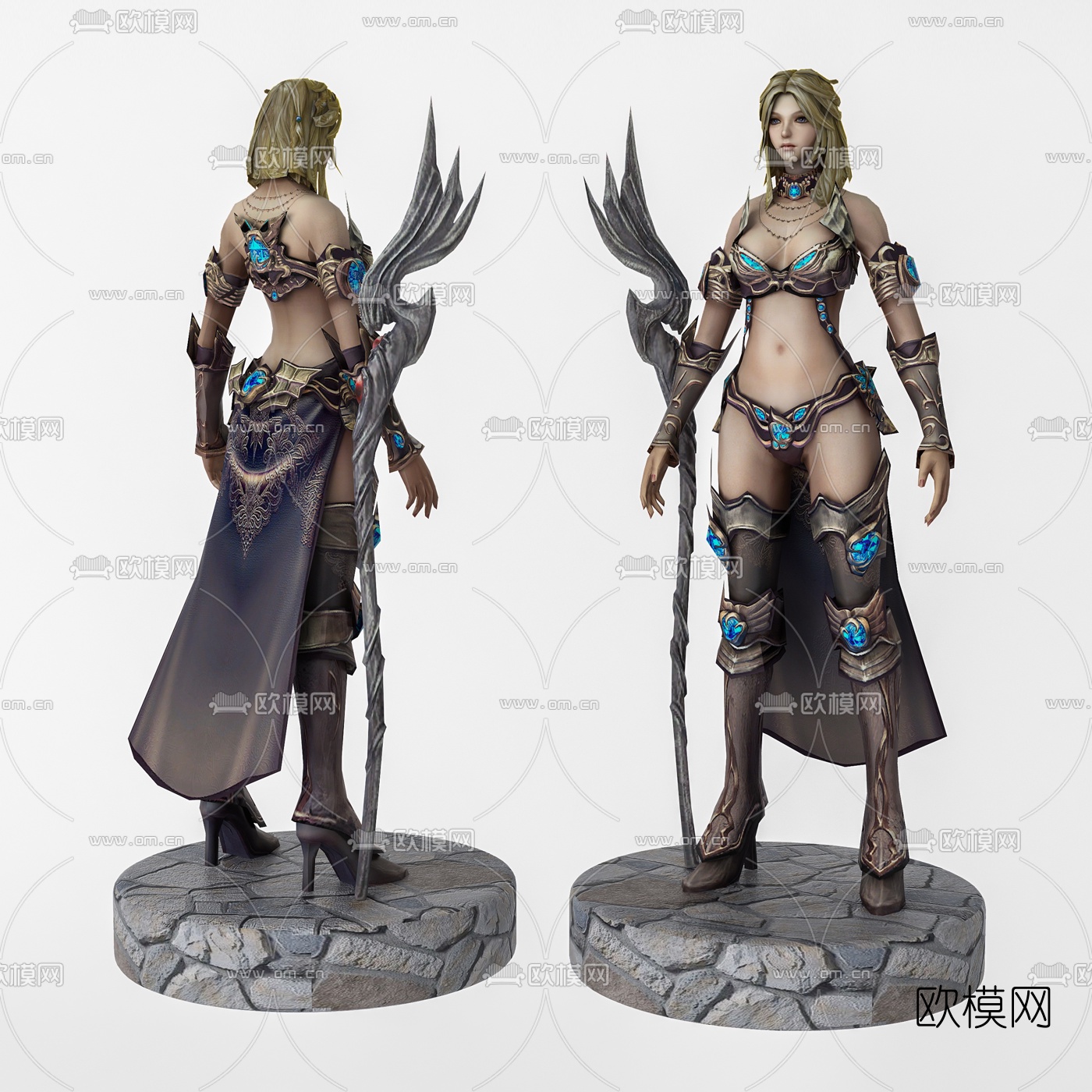 现代女战神玩具手办3d模型