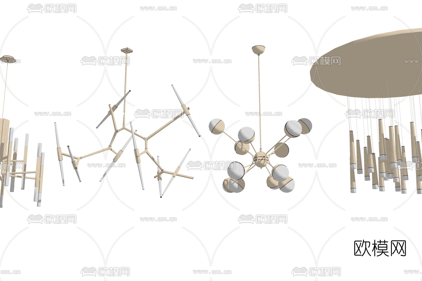 现代轻奢吊灯免费su模型下载