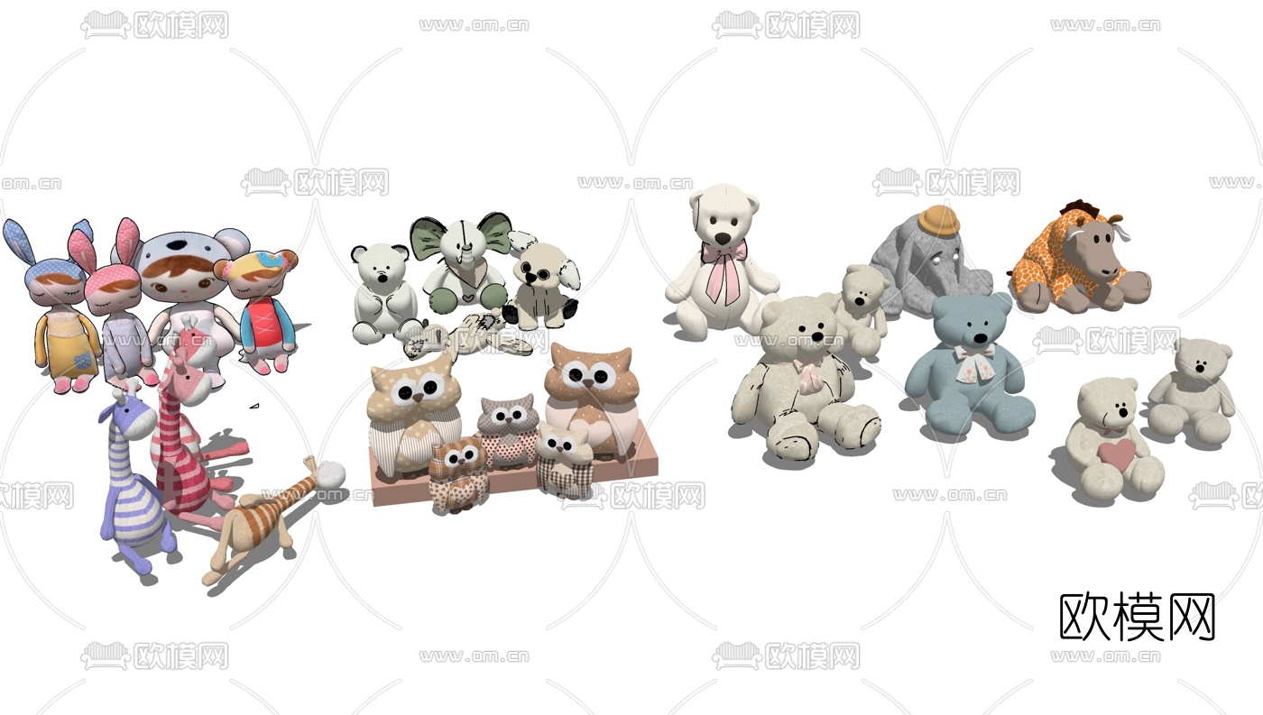 现代娃娃玩具su模型下载