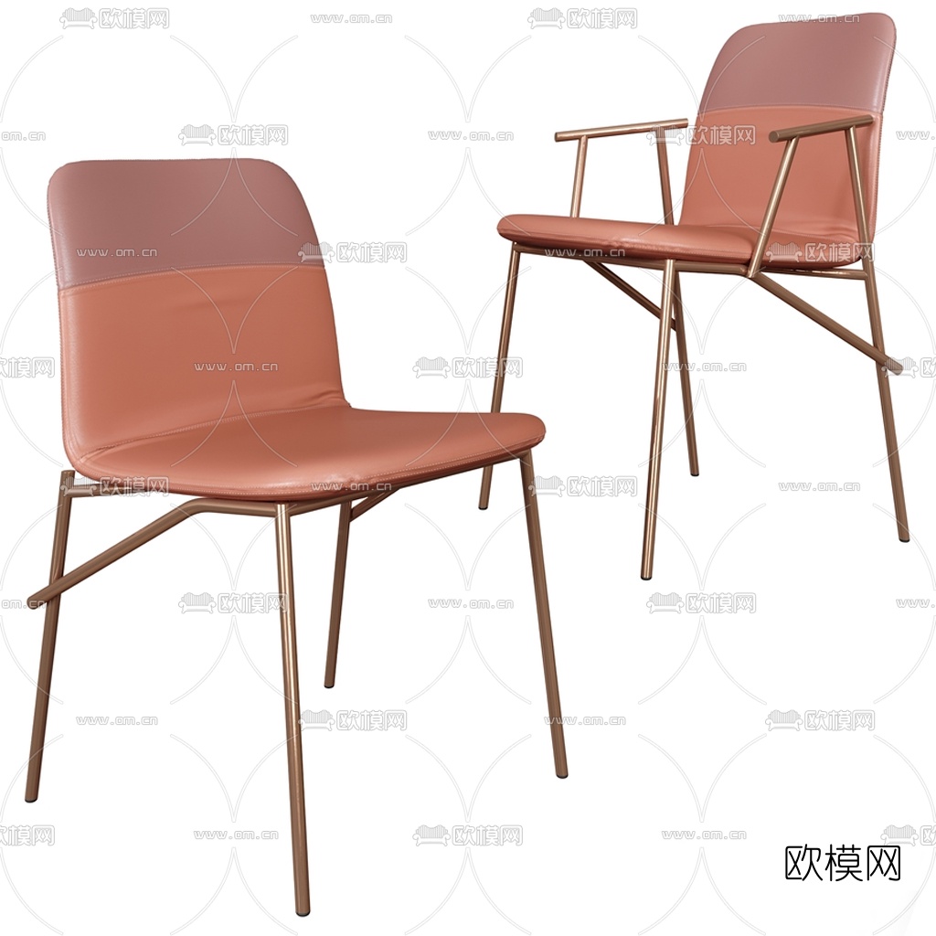 现代皮革单椅3d模型下载（渲染图1）