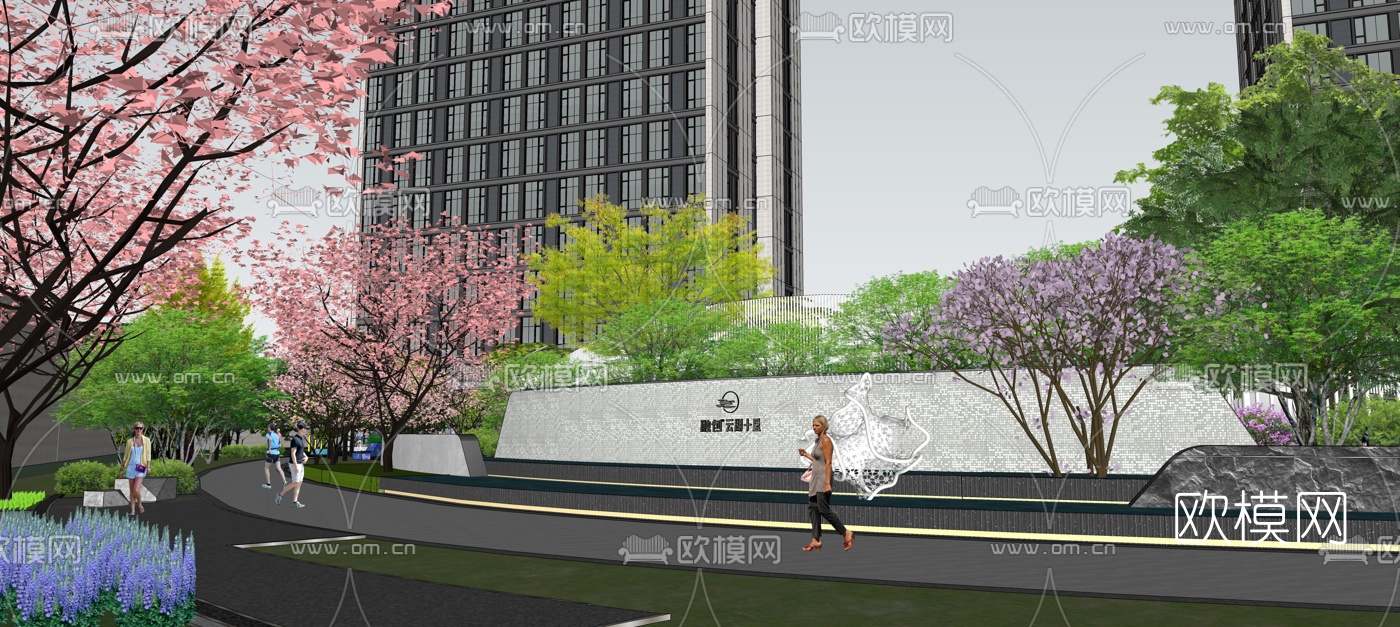 现代住宅小区景观儿童活动区su模型