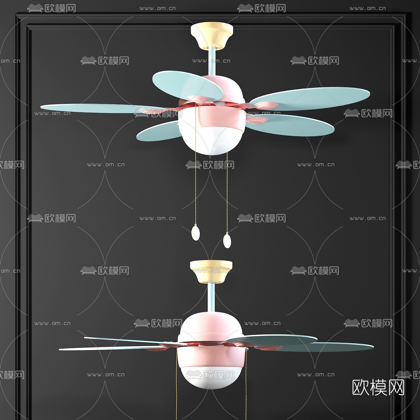 现代风扇儿童吊灯3d模型