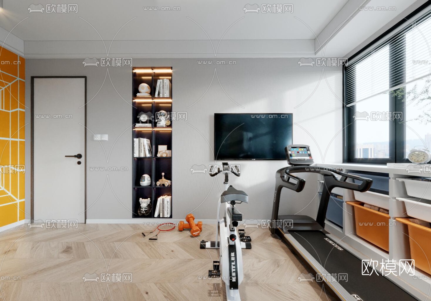 现代休息室健身室cr全景3d模型