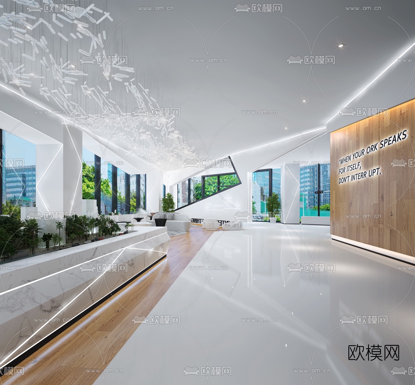 现代酒店大厅3d模型