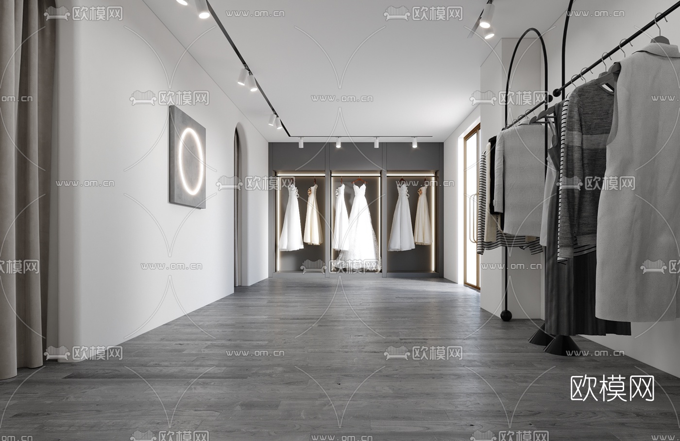 现代侘寂婚纱摄影店3d模型