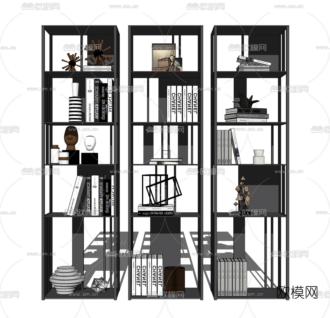 现代书架su模型下载