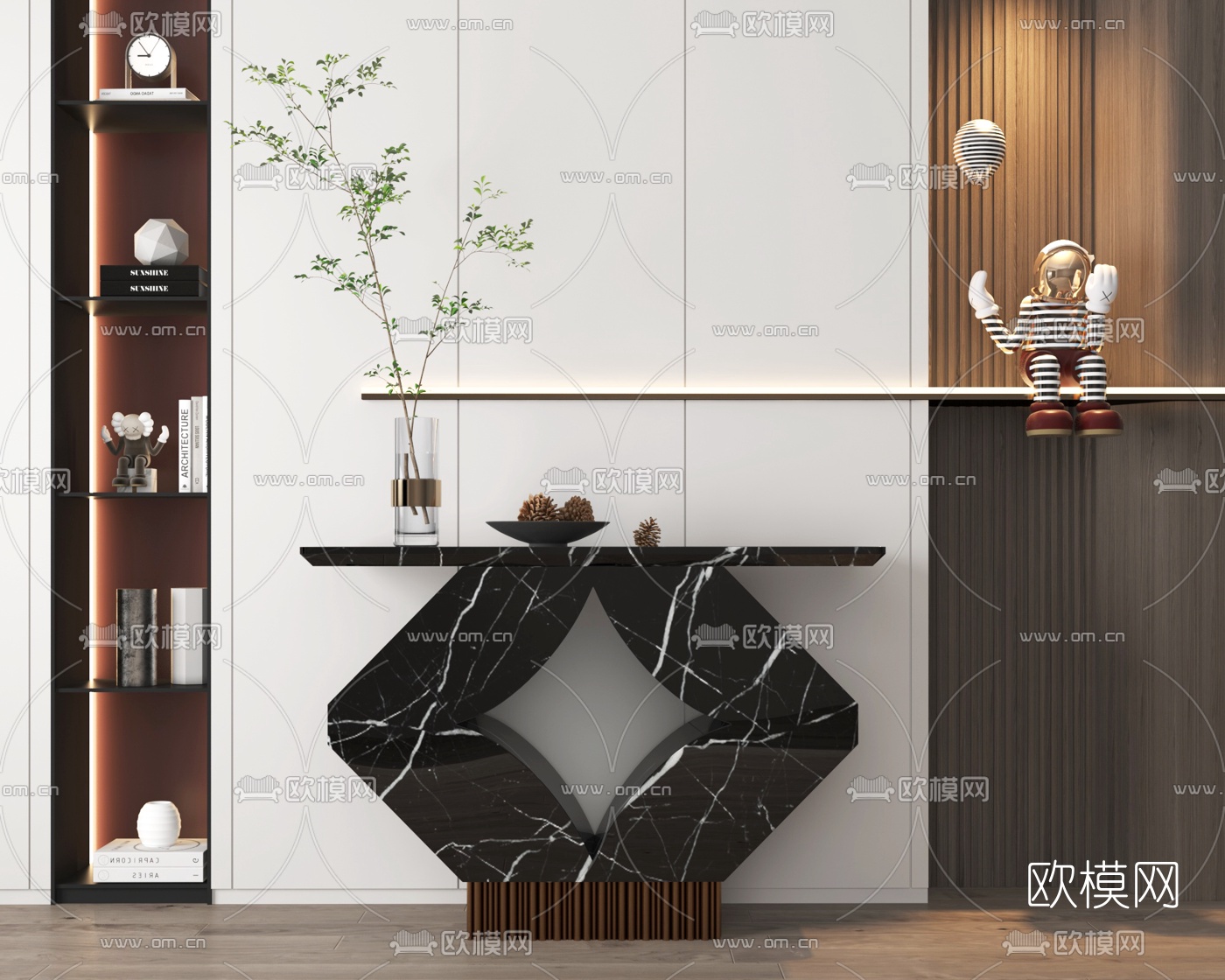 现代轻奢端景条案3d模型