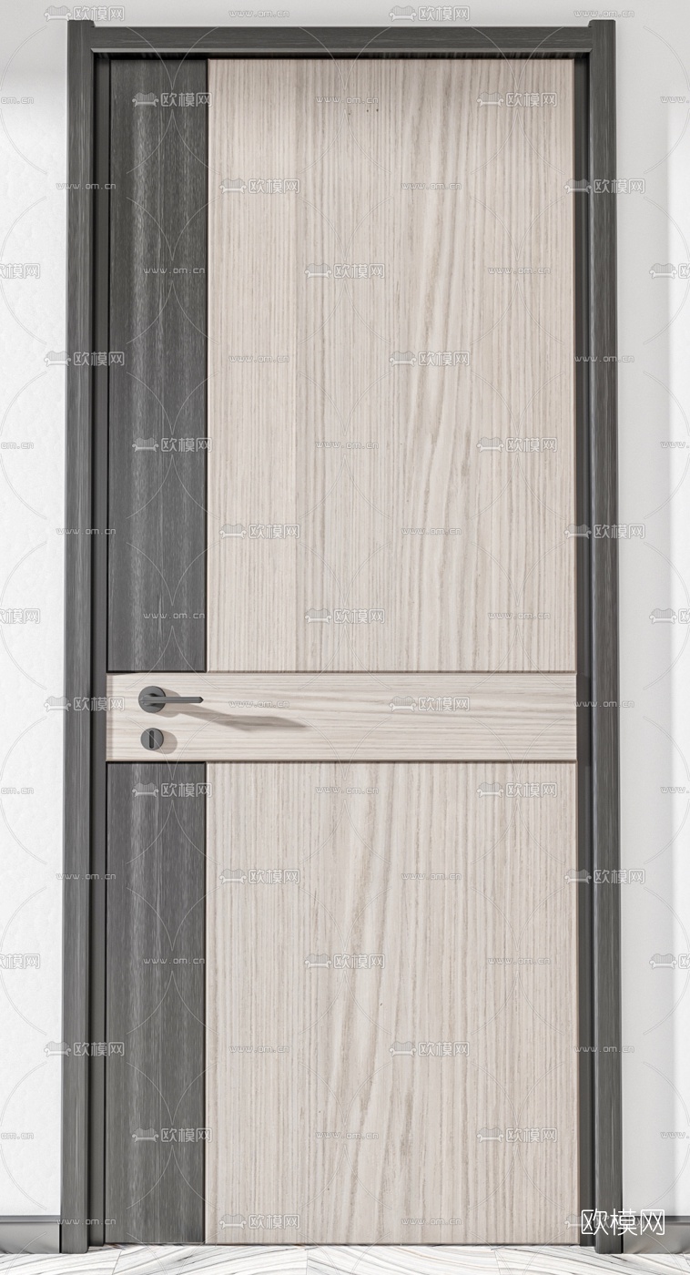 北欧原木单开门3d模型下载（渲染图4）