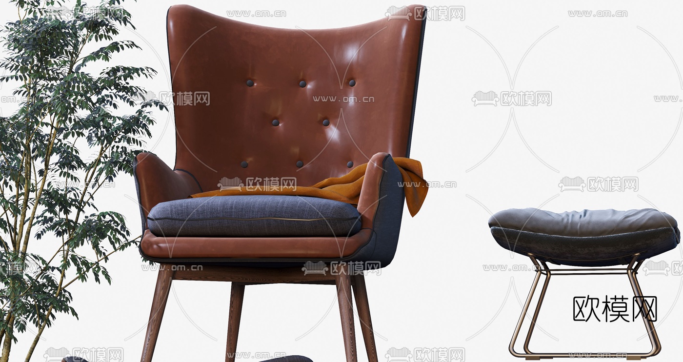 现代高背休闲椅躺椅3d模型下载（渲染图5）